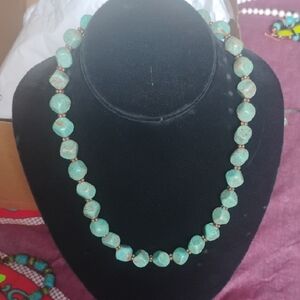 Chic Aqua Beaded Necklace
